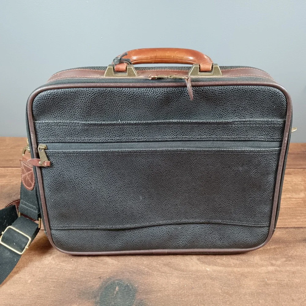 Mulberry Vintage Scotchgrain Leather Briefcase Black Brown Messenger Bag England